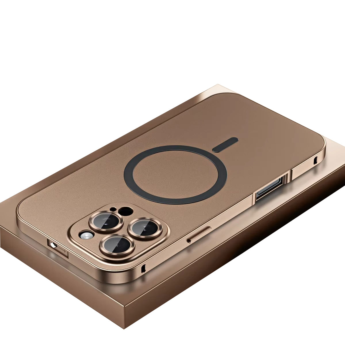 Luxury Apple iPhone Case, MagSafe Compatible, Camera Lens & Screen Protection, Ultra Thin, Shockproof, Magnetic Full All Around Cover – Metal Frame Case with Aluminum PC Back Panel for Sleek Durable Protection