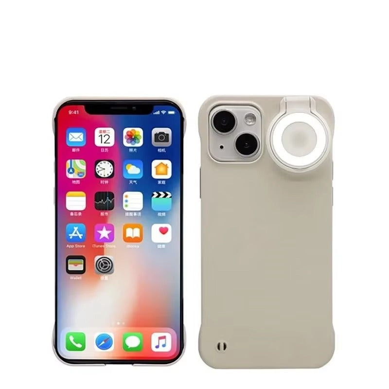 Premium Apple iPhone Case, MagSafe Compatible, Camera Lens & Screen Protection, Ultra Thin, Shockproof, Magnetic Full All Around Cover – LED Selfie Ring Light Glow Case
