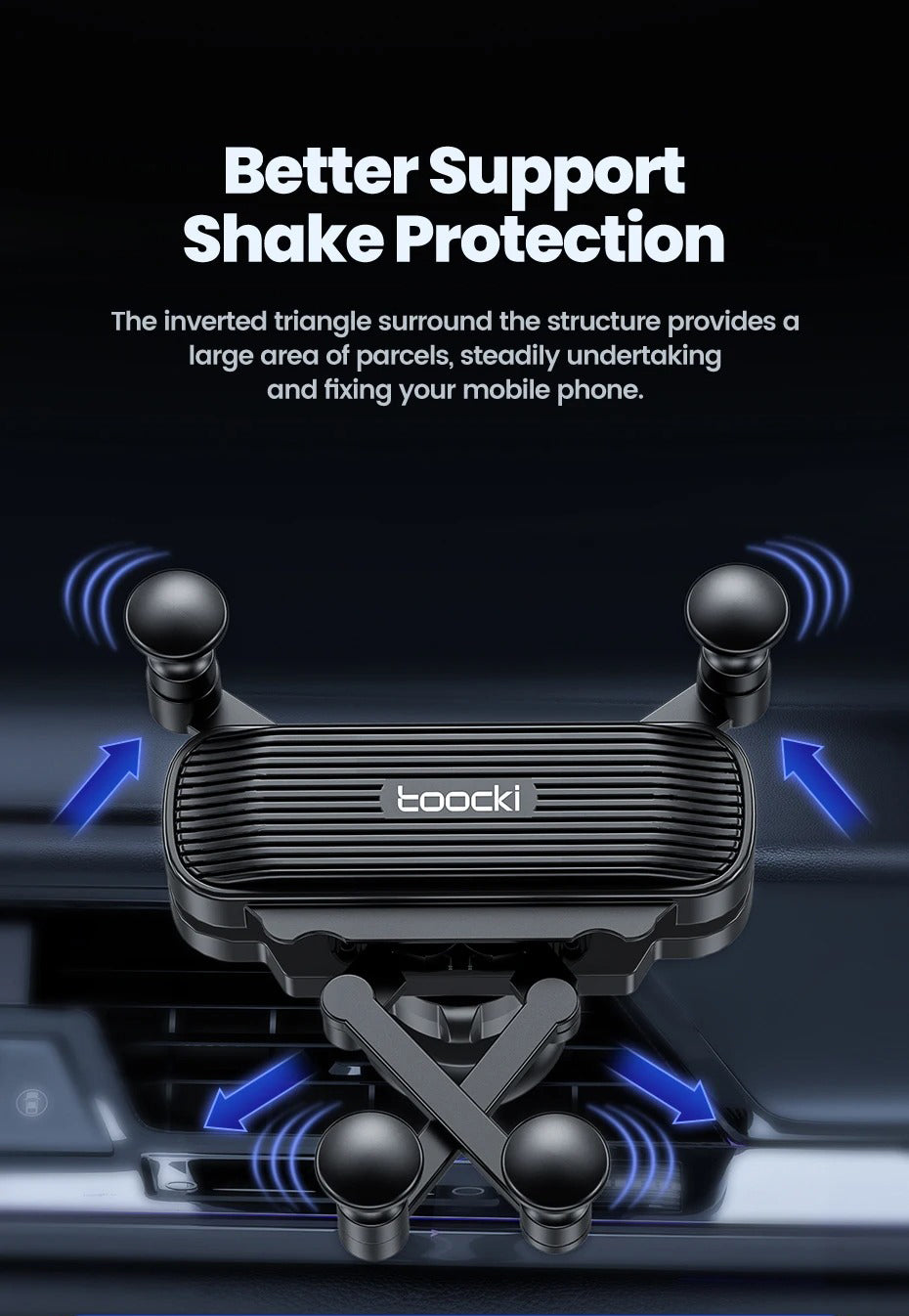 Premium Gravity Car Phone Holder – Dashboard & Air Vent Mount, Auto Lock Bracket, 360° Rotation, Anti-Slip, Universal Fit for 4.7-7" Smartphones