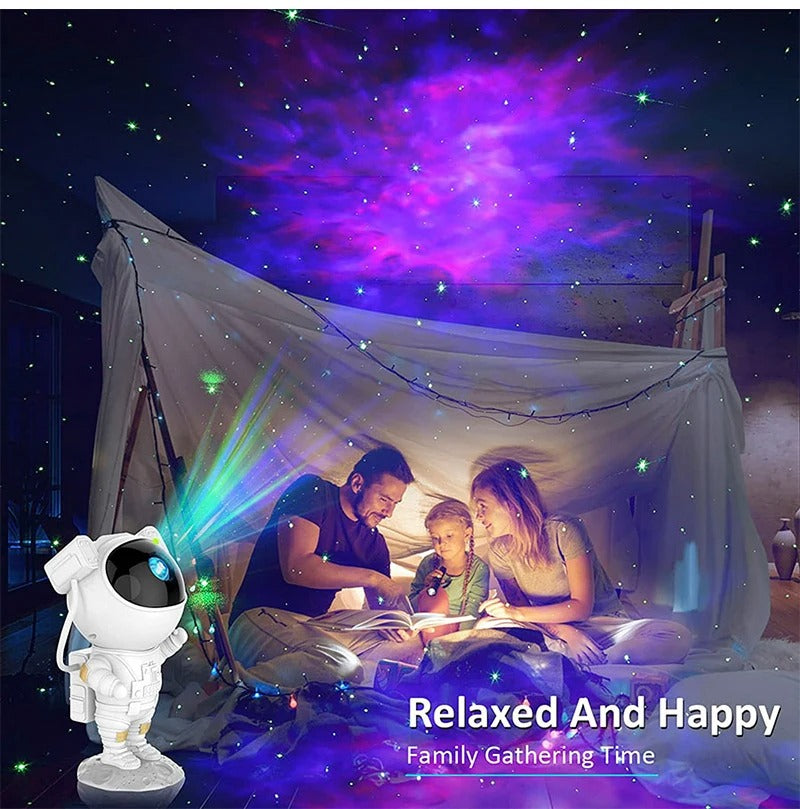 Luxury Astronaut Star Projector Night Light – 360° Adjustable Galaxy Lamp with Remote, Nebula LED Mood Light, Bedroom Ceiling Sky Decor for Kids Gift