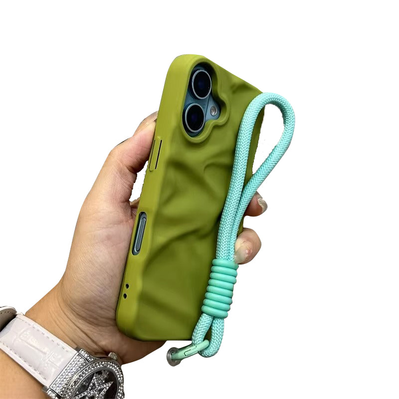 Premium Apple iPhone Case, MagSafe Compatible, Camera Lens & Screen Protection, Ultra Thin, Shockproof, Magnetic Full All Around Cover – Matte Wrinkle Silicone Case with Soft Back & Wrist Strap