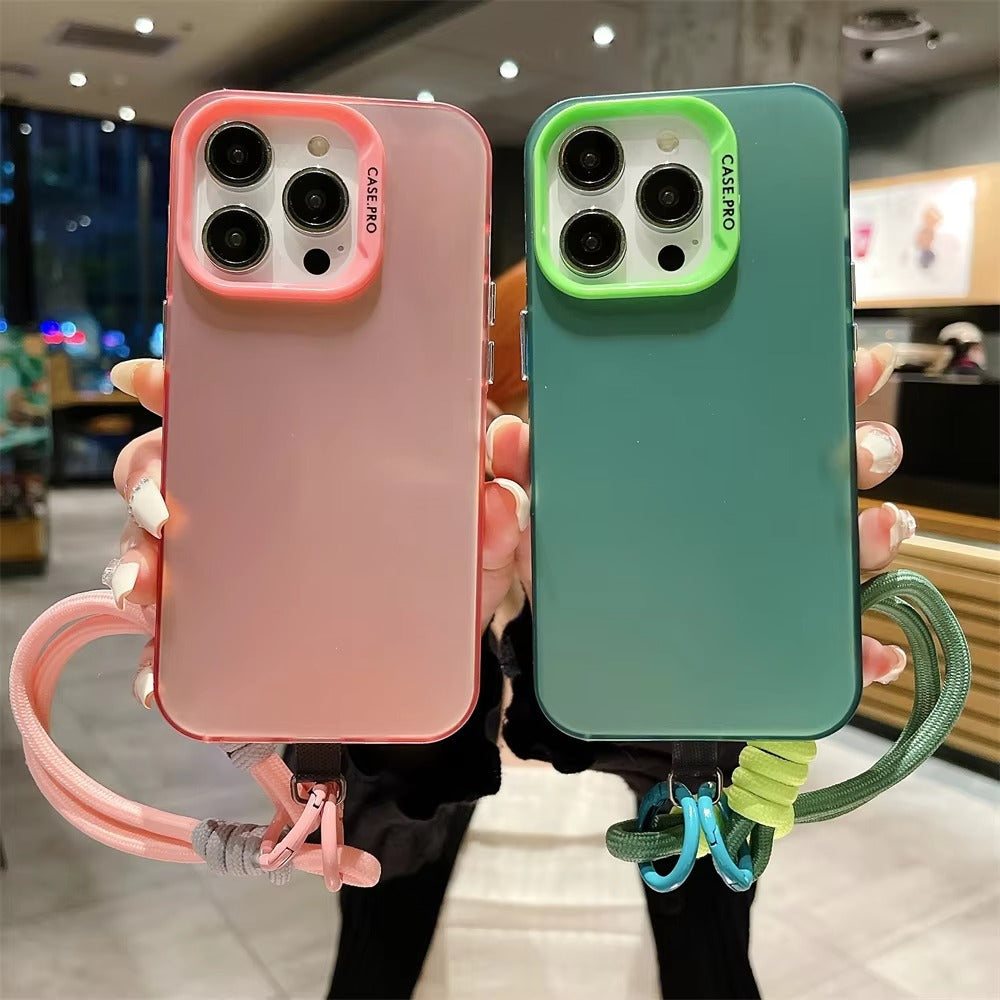 Premium Apple iPhone Case, MagSafe Compatible, Camera Lens & Screen Protection, Ultra Thin, Shockproof, Magnetic Full All Around Cover – Double Layer Silver Lanyard Case with Stylish Color Accents