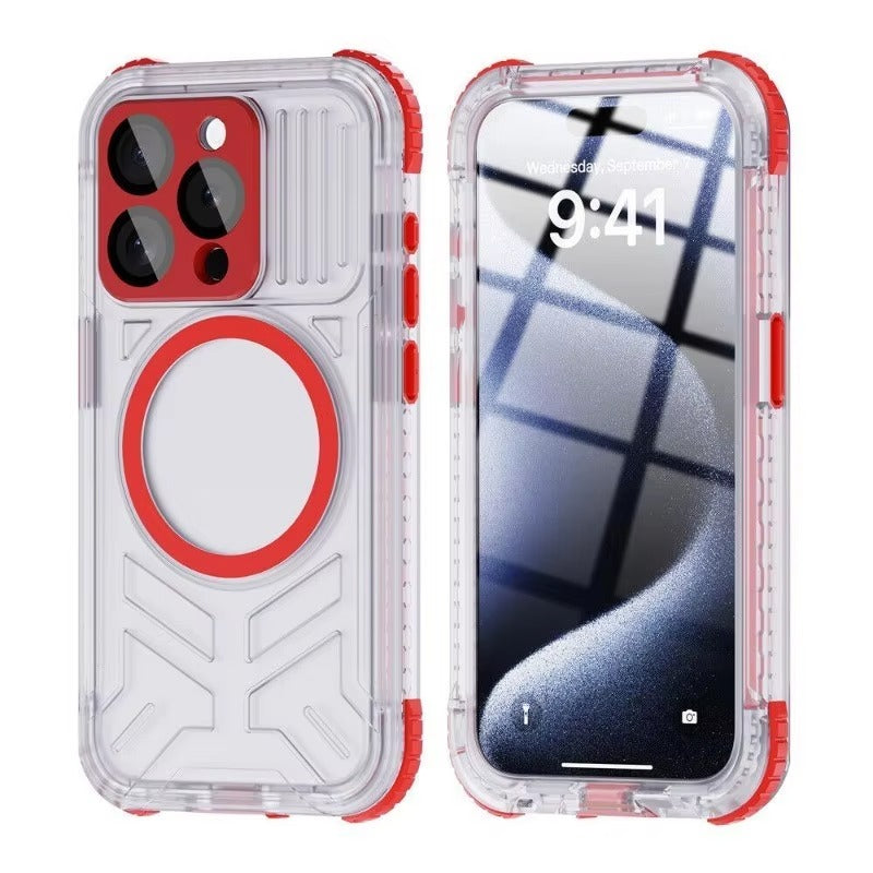 Luxury Apple iPhone Case MagSafe Compatible, Camera Lens & Screen Protection, Ultra Thin Shockproof Magnetic Full All Around Protection Cover with IP68 Waterproof Matte Finish