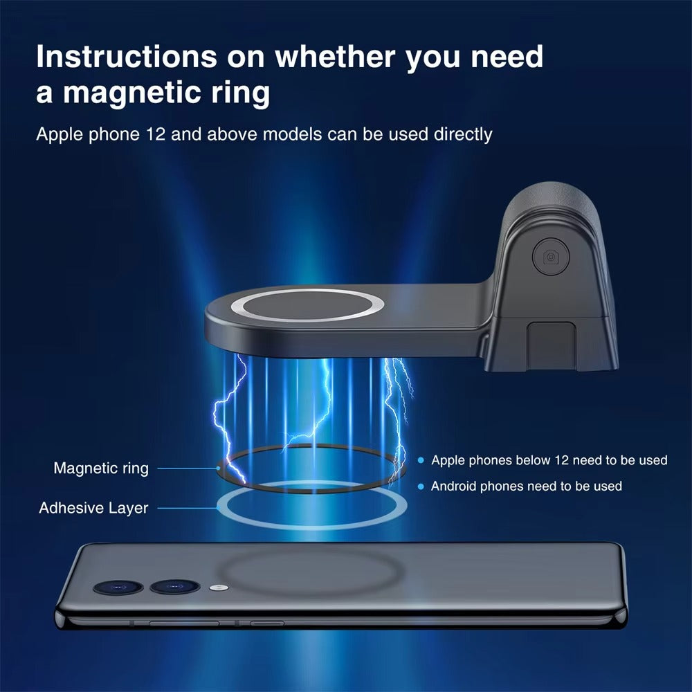 High Quality Magnetic MagSafe Phone Grip – Bluetooth Shutter Remote, Compatible with Apple iPhone and iOS Devices