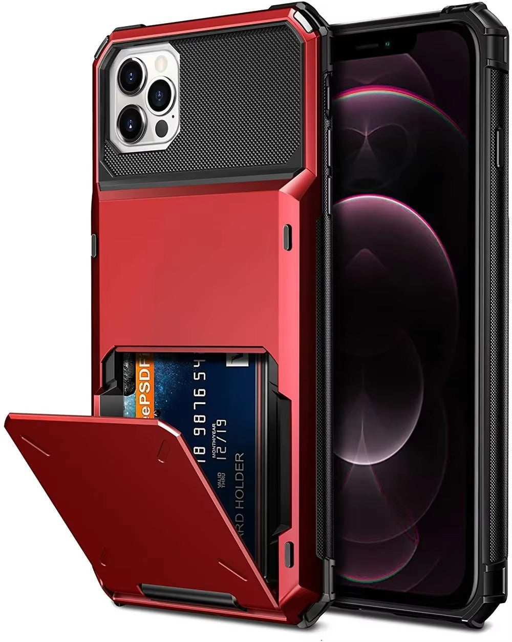 Luxury Wallet Apple iPhone Case, MagSafe Compatible Shockproof Cover with Camera Screen Protection, 4 Card Slot Holder Design