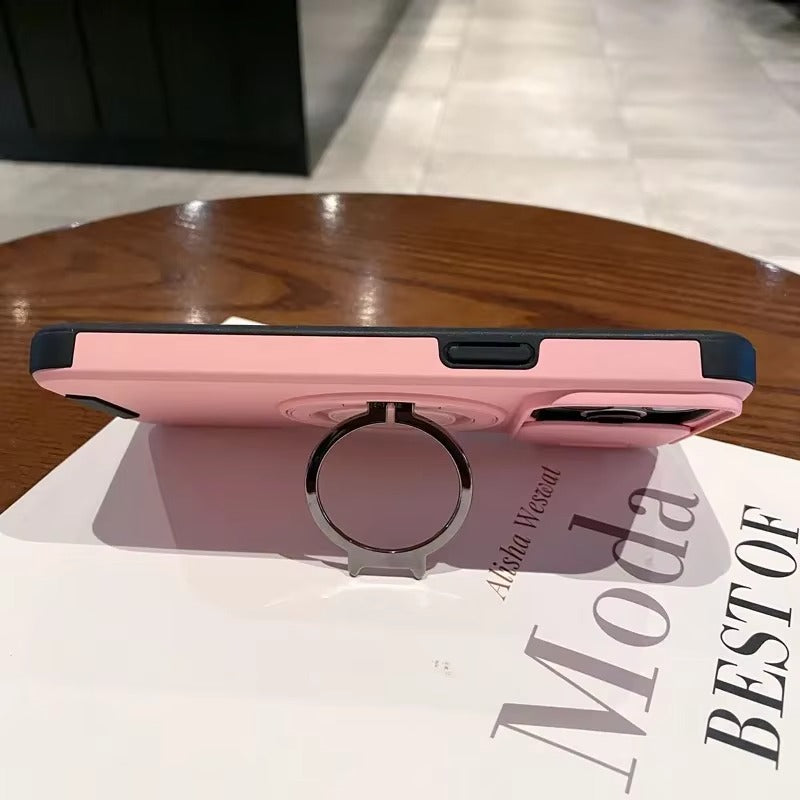 High Quality Apple iPhone Case MagSafe Compatible, Camera Lens & Screen Protection Cover with Slide Lens & Armor Bracket