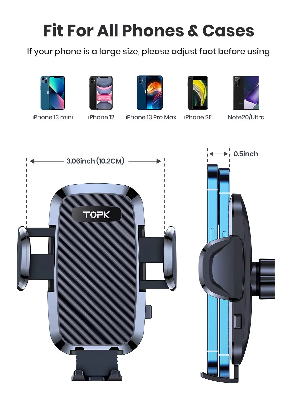 High Quality Universal Car Phone Holder – 360° Rotating Vent Mount with Hook Clip, Apple iPhone Devices