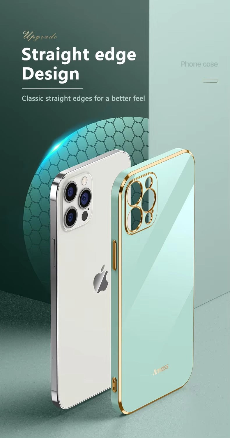 Luxury Glossy Silicone Apple iPhone Case, MagSafe Compatible, Ultra Thin Magnetic Shockproof Full Protection Cover