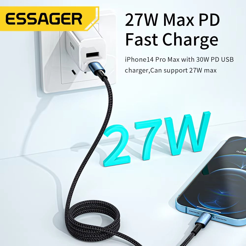 Premium, USB-C to Lightning Cable – 20W Fast Charging Wire for iPhone, iPad, MacBook, Type-C to Lightning Data Cable