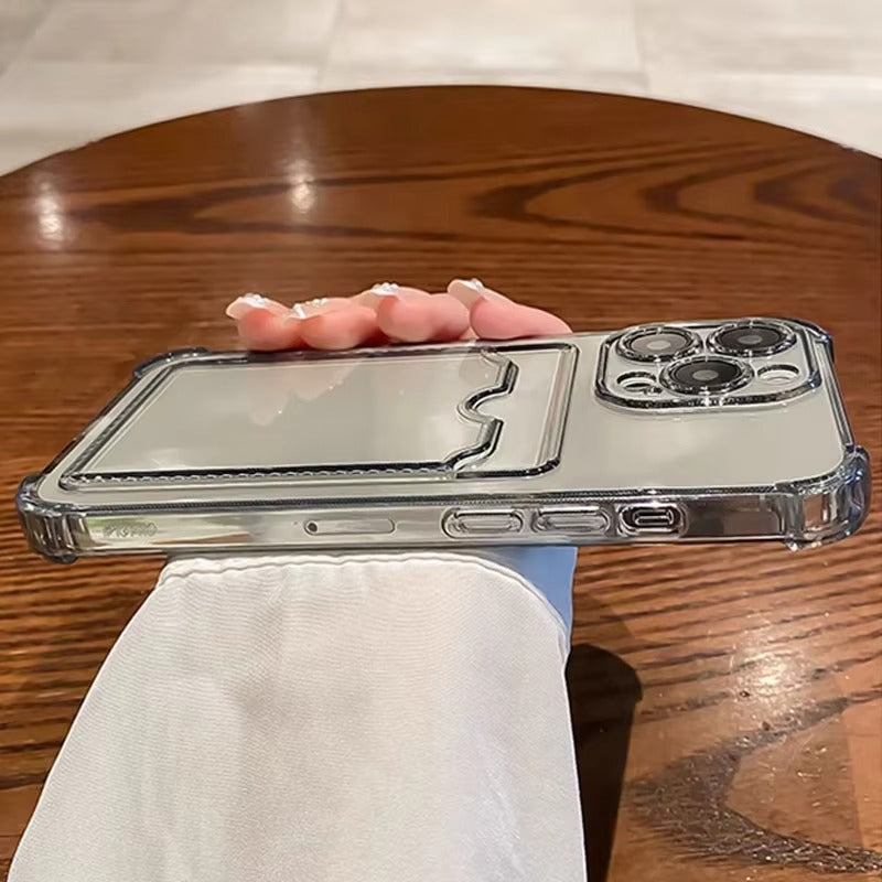 Luxury Apple iPhone Case, MagSafe Compatible, Camera Lens and Screen Protection, Ultra Thin, Shockproof, Magnetic, Full All Around Protection, Clear Card Slot Bumper Cover