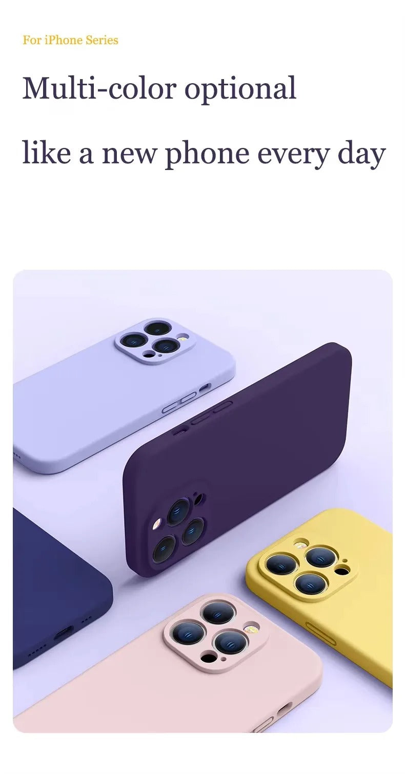 High Quality Apple iPhone Case, MagSafe Compatible, Camera Lens & Screen Protection, Ultra Thin, Shockproof, Magnetic Full All Around Cover – Soft Silicone Solid Color Case with Antiskid Grip & Protective Finish