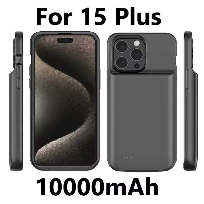 Robust Apple iPhone Case MagSafe Compatible, Camera Lens & Screen Protection, Ultra Thin Shockproof Magnetic Full All Around Protection Cover with 10000mAh Battery Charger