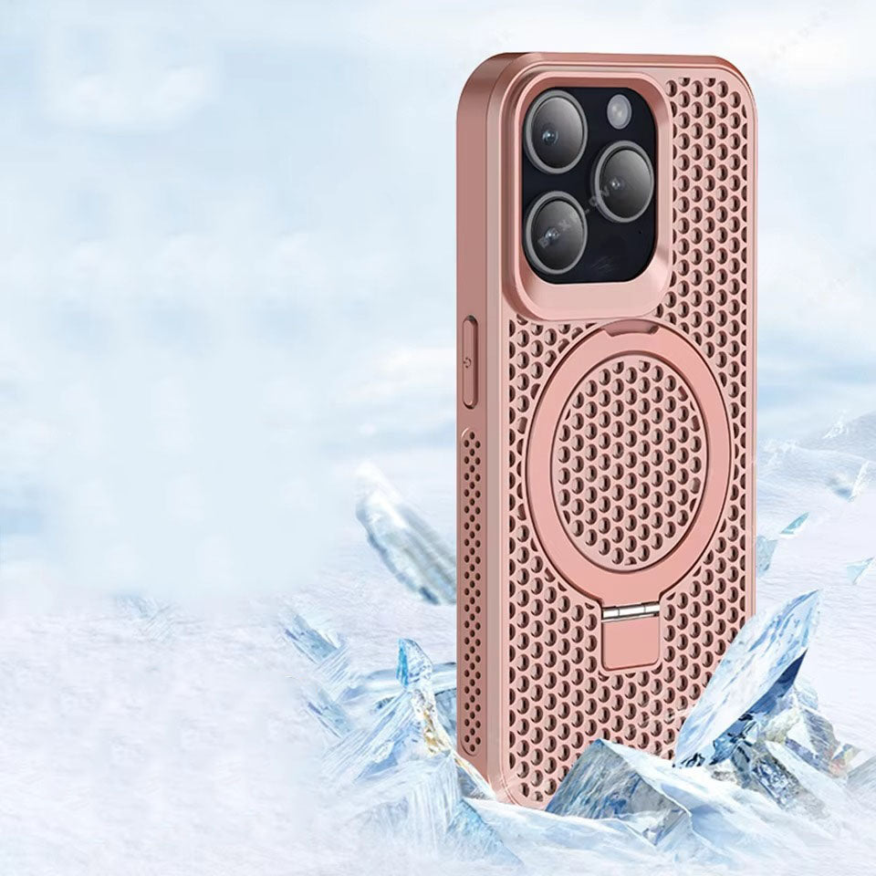 Luxury Apple iPhone Case, MagSafe Compatible, Camera Lens & Screen Protection, Ultra Thin, Shockproof, Magnetic Full All Around Cover – Matte Magnetic Case with Holder, Heat Dissipation & Wireless Charging Support