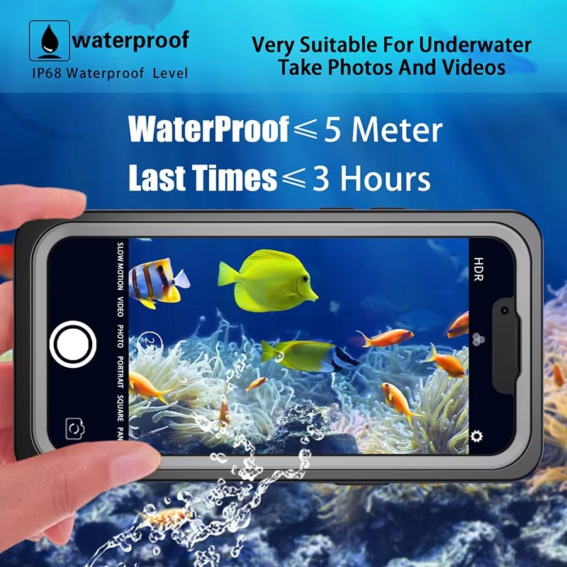 Premium Waterproof Apple iPhone Case, MagSafe Compatible, Ultra Thin Magnetic Shockproof Full Protection Cover with IP68 Seal for Diving, Swimming, and Underwater Use