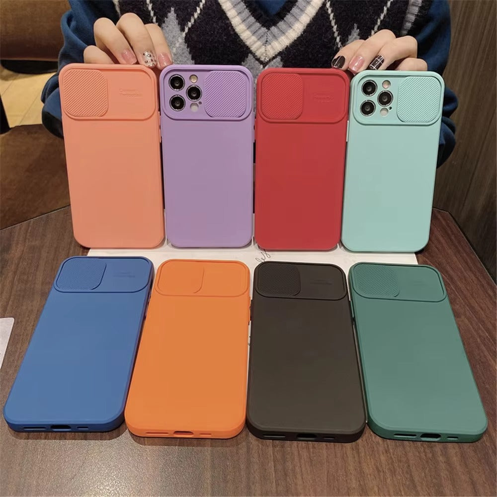 High Quality Apple iPhone Case Ultra Thin Shockproof Magnetic Full All Around Protection Cover with Sliding Camera Armor Back