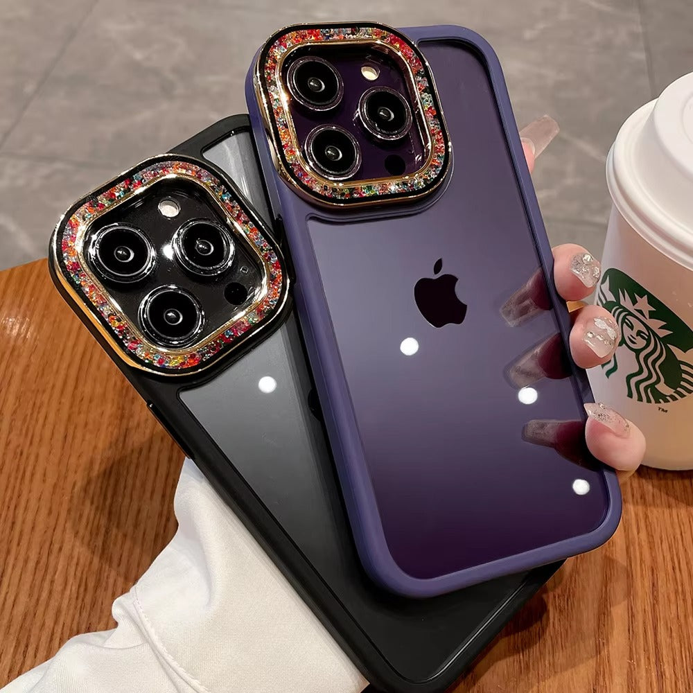 Luxury Apple iPhone Case, MagSafe Compatible, Camera Lens & Screen Protection, Ultra Thin, Shockproof, Magnetic Full All Around Cover – Glitter Diamond Transparent Armor Case with Enhanced Camera Protection