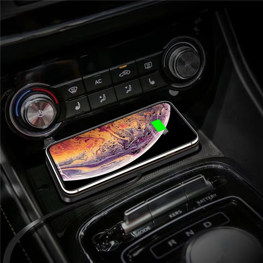 Premium, Wireless Car Charger, with Silicone, Anti-Slip Pad, Fast Charging, Cradle Dock, for iPhone, Smartphones, Car Dashboard