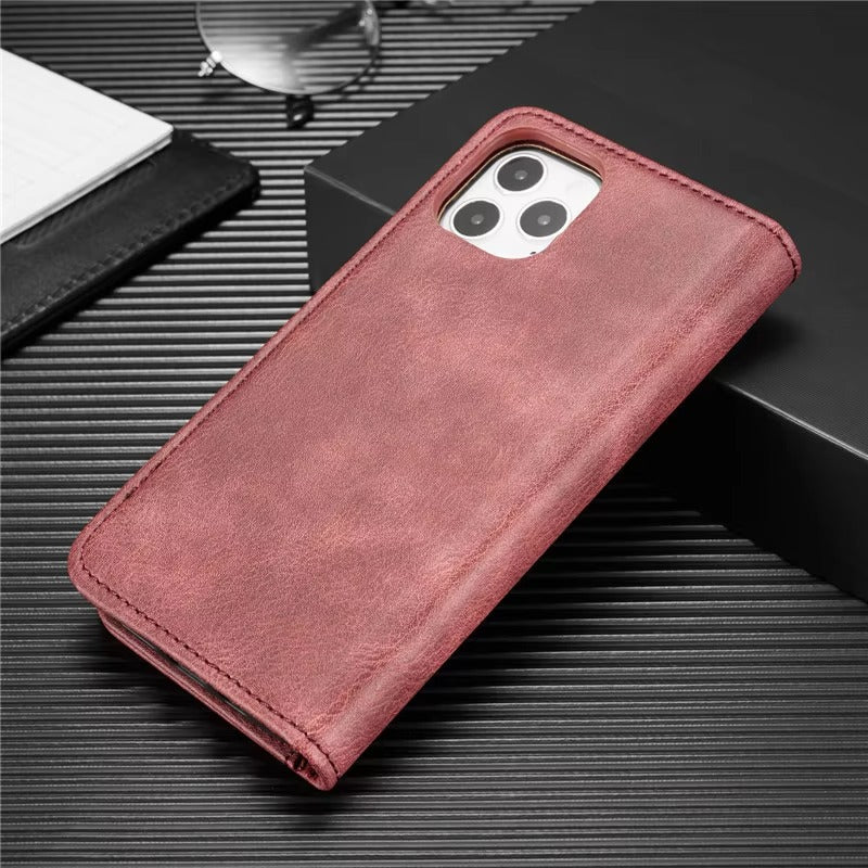 Premium Detachable Leather Apple iPhone Case, MagSafe Compatible, Ultra Thin Magnetic Shockproof Full Protection
