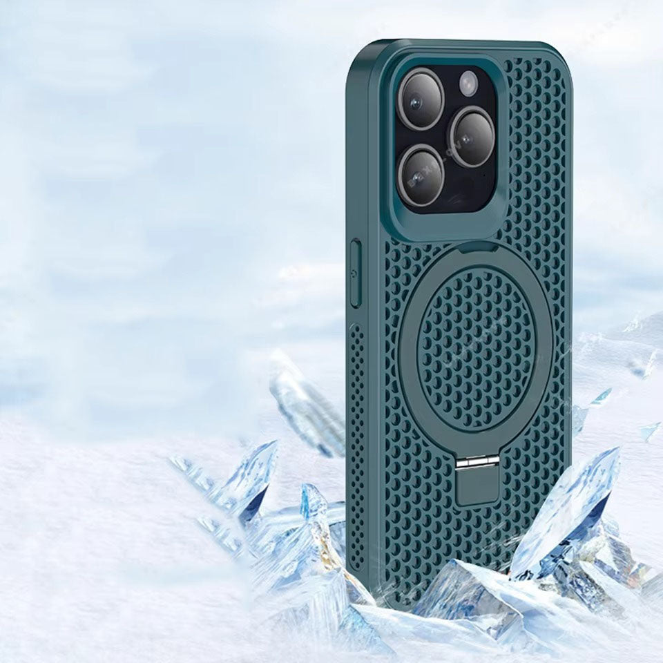 Luxury Apple iPhone Case, MagSafe Compatible, Camera Lens & Screen Protection, Ultra Thin, Shockproof, Magnetic Full All Around Cover – Matte Magnetic Case with Holder, Heat Dissipation & Wireless Charging Support