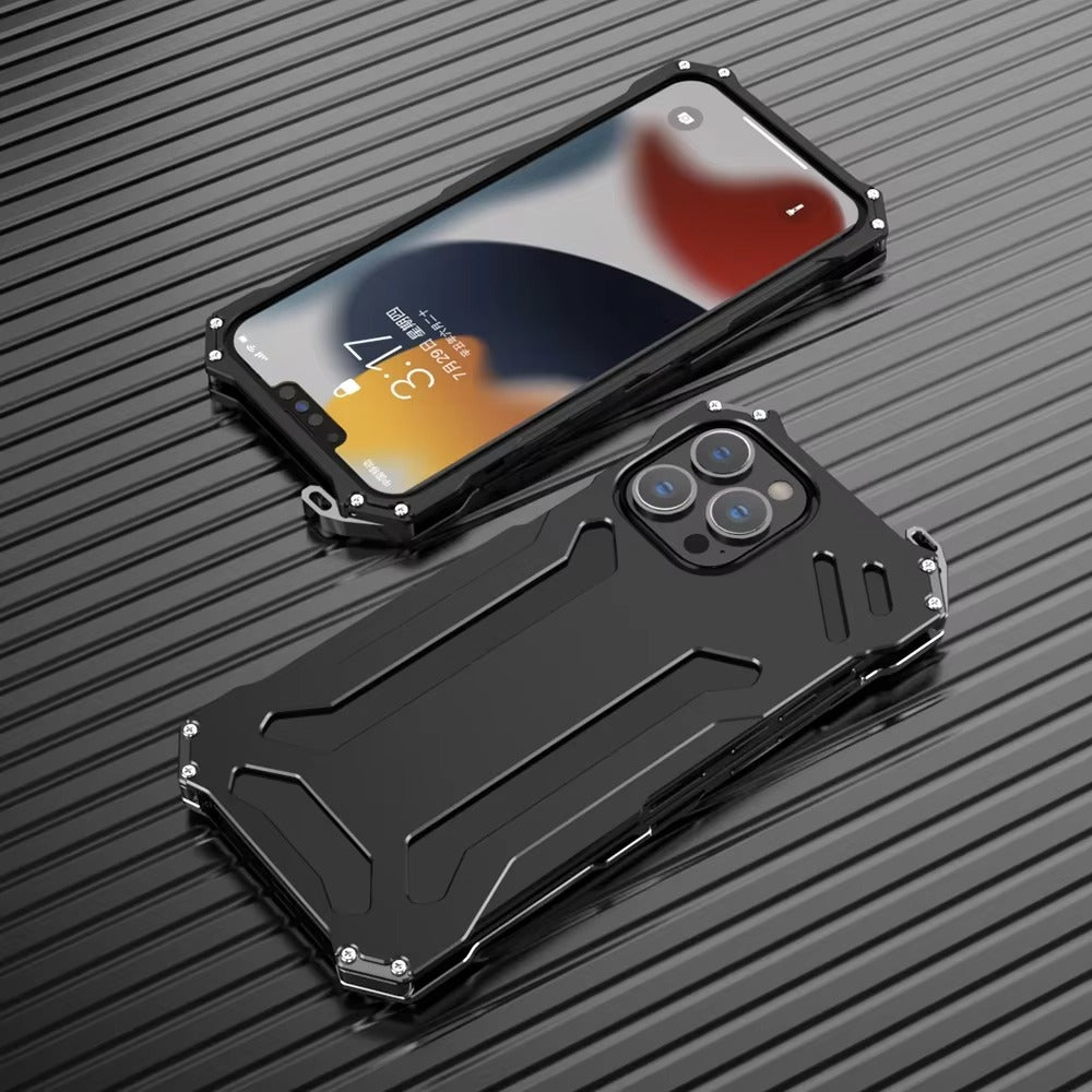 High Quality Apple iPhone Case, MagSafe Compatible, Camera Lens & Screen Protection, Ultra Thin, Shockproof, Magnetic Full All Around Cover – Hard Aluminum Metal Case with Shockproof Protection & Durable Design