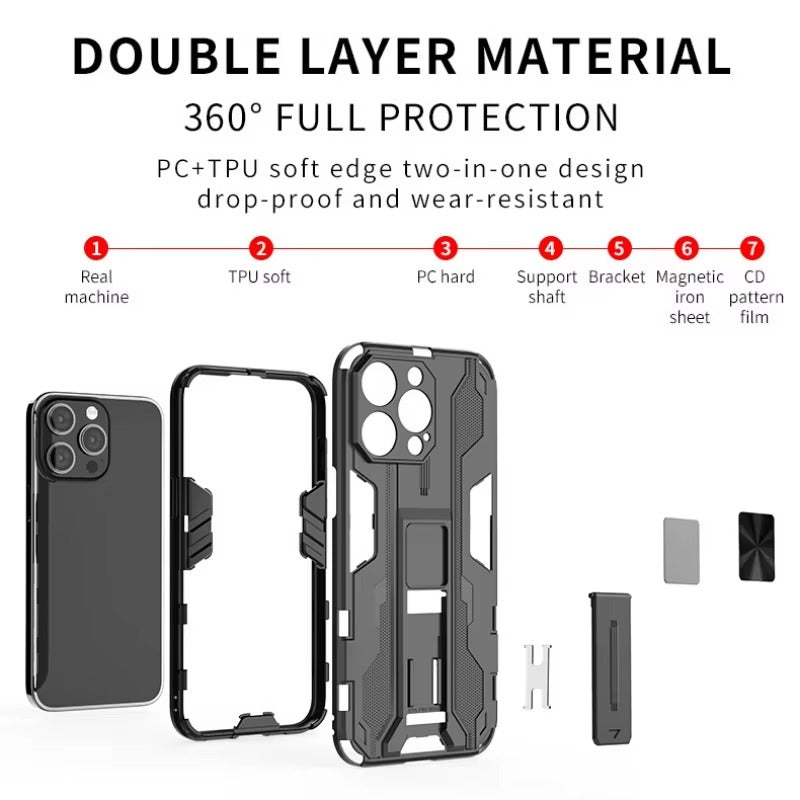 Robust Apple iPhone Case, MagSafe Compatible, Camera Lens and Screen Protection, Ultra Thin, Shockproof, Magnetic, Full All Around Protection, Armor Magnetic Holder Cover