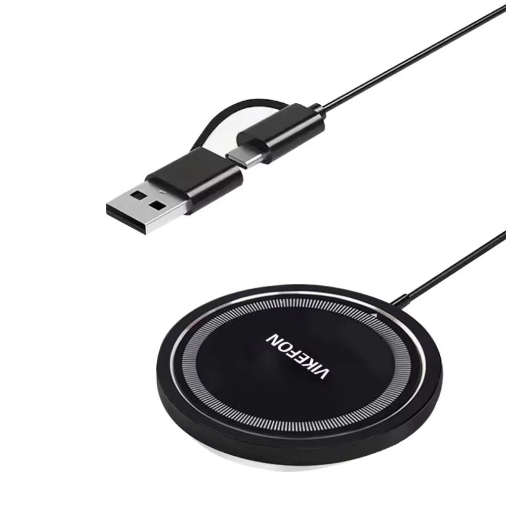 Premium Magnetic Wireless Charger Pad 30W Fast Charging – USB-C & USB-A Dual Input, Strong Magnetic Hold, Case-Friendly, Ultra-Thin Design for Phones