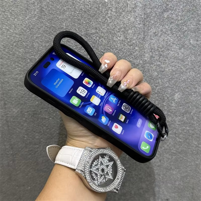 Premium Apple iPhone Case, MagSafe Compatible, Camera Lens & Screen Protection, Ultra Thin, Shockproof, Magnetic Full All Around Cover – Matte Wrinkle Silicone Case with Soft Back & Wrist Strap