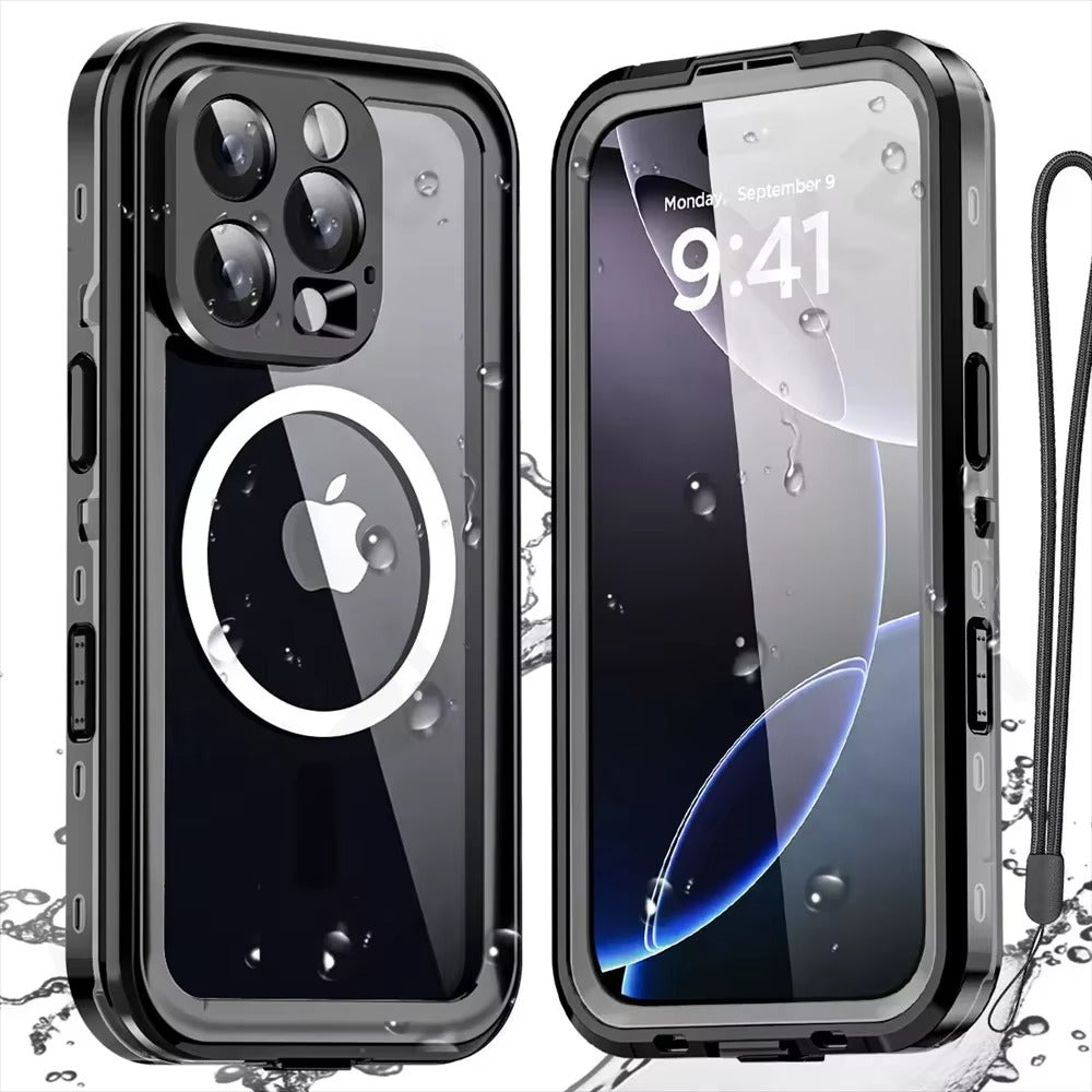 Robust Apple iPhone Case MagSafe Compatible, Camera Lens & Screen Protection, Ultra Thin Shockproof Magnetic Full All Around Protection Cover with IP68 Waterproof Diving Design