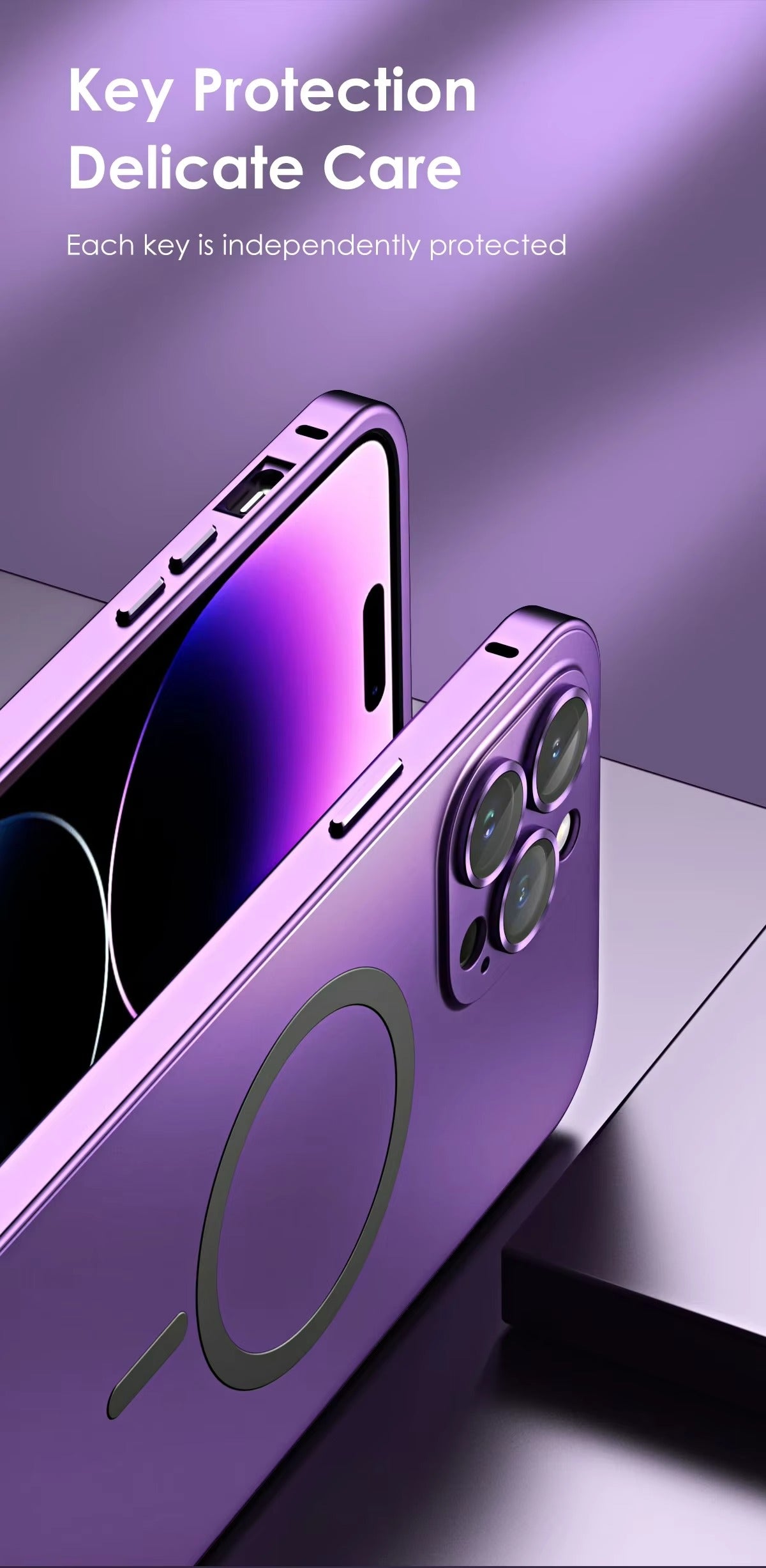 Luxury Apple iPhone Case, MagSafe Compatible, Camera Lens & Screen Protection, Ultra Thin, Shockproof, Magnetic Full All Around Cover – Metal Frame Case with Aluminum PC Back Panel for Sleek Durable Protection