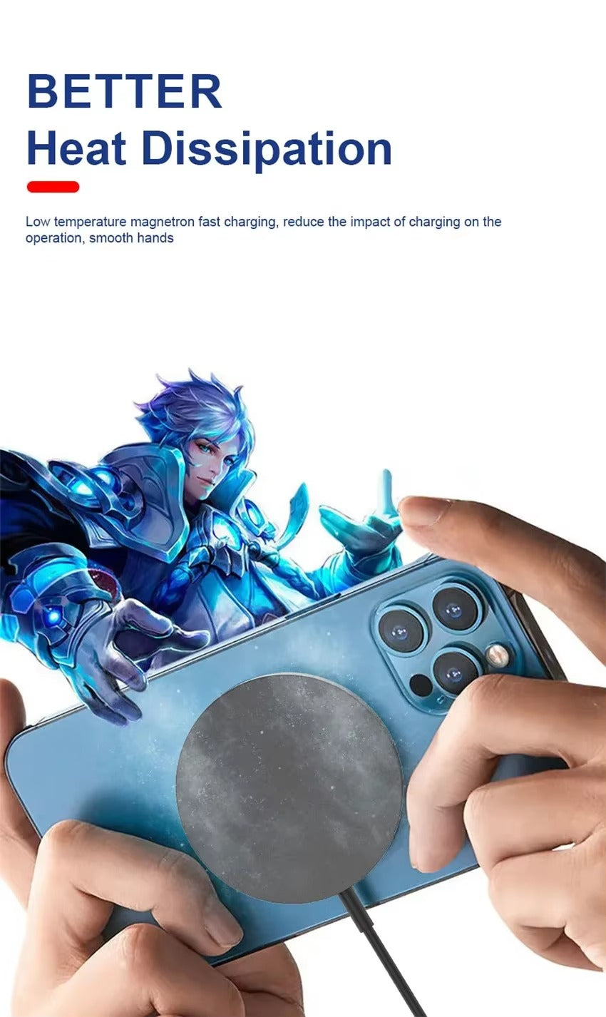 Premium Magnetic Wireless Charger Pad 30W Fast Charging – USB-C & USB-A Dual Input, Strong Magnetic Hold, Case-Friendly, Ultra-Thin Design for Phones