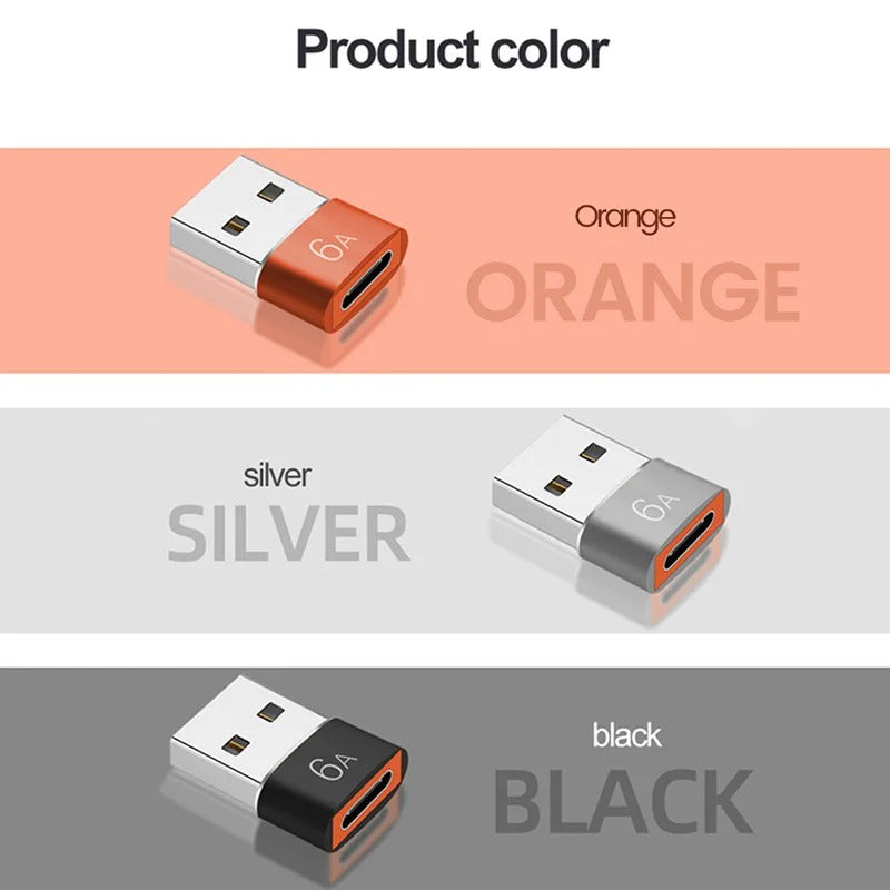 High Quality USB to Type-C Charger Adapter – 2PCS OTG Converter for iPhone, Plug & Play, Data Sync 480Mbps, Aluminum Alloy, Universal Type-C Compatibility