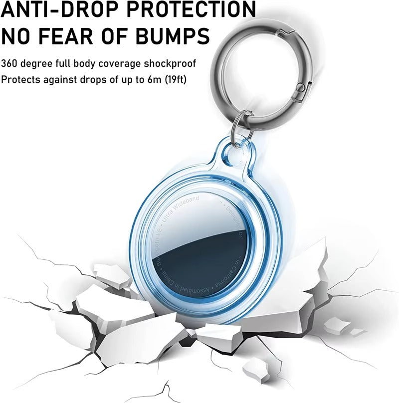 Premium Transparent Waterproof TPU AirTag Case – Full Protective Shell with Anti-Lost Keychain, Shockproof Pet Collar Tracker Cover
