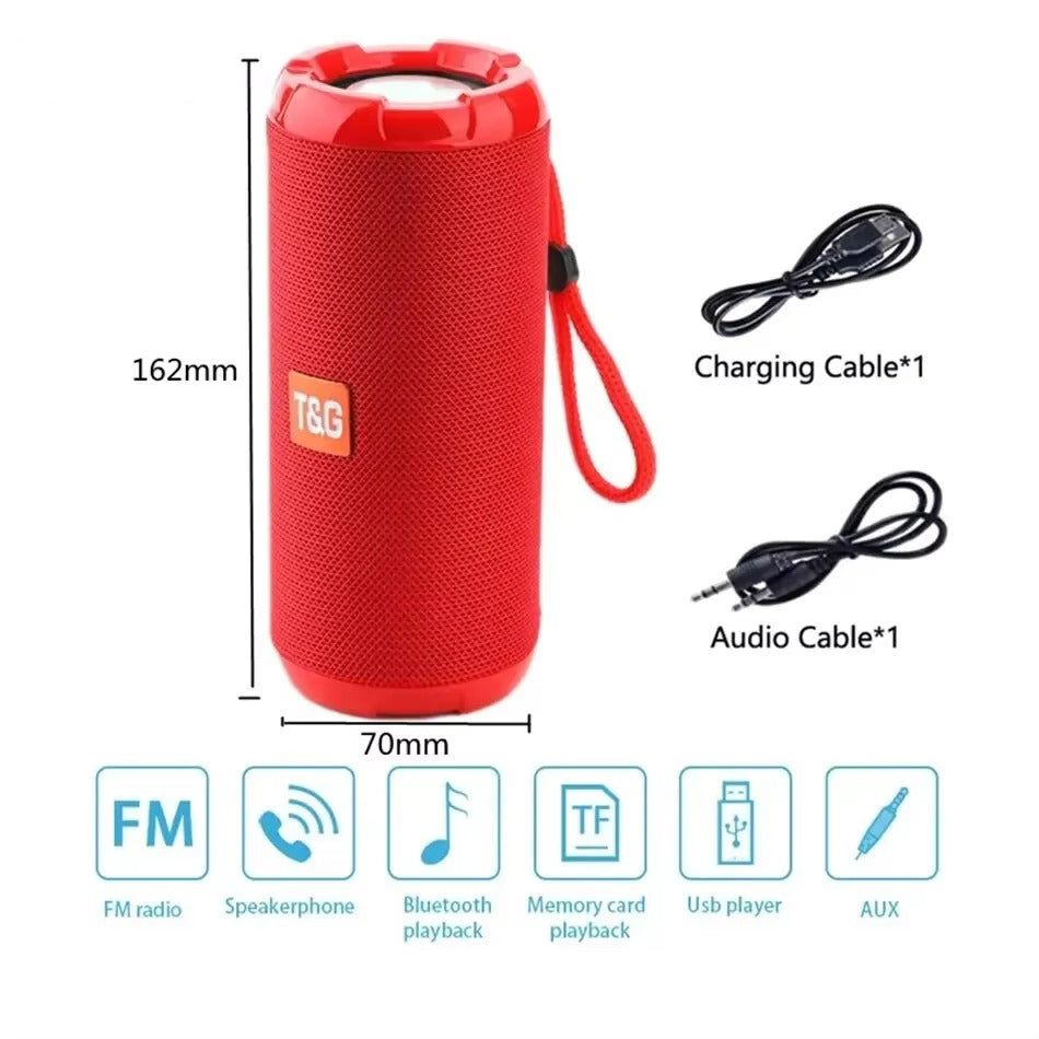 Premium Waterproof Bluetooth Speaker – Portable Wireless Sound Box with Subwoofer Bass, FM Radio, TF Card, USB, Hands-Free Calling, TWS Pairing