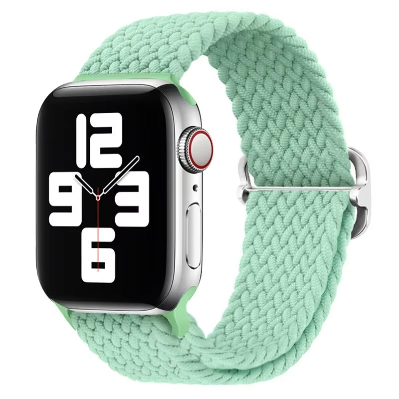 Premium Nylon Braided Solo Loop for Apple Watch – Adjustable Elastic Strap, Breathable Band for 40mm to 46mm Apple