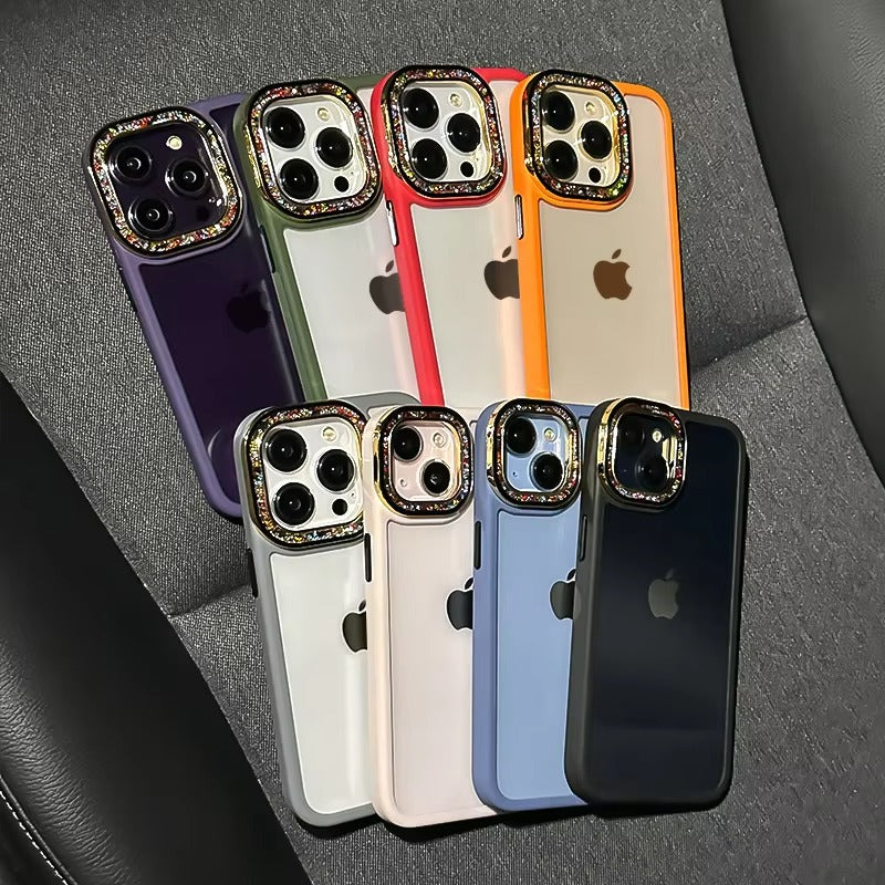 Luxury Apple iPhone Case, MagSafe Compatible, Camera Lens & Screen Protection, Ultra Thin, Shockproof, Magnetic Full All Around Cover – Glitter Diamond Transparent Armor Case with Enhanced Camera Protection