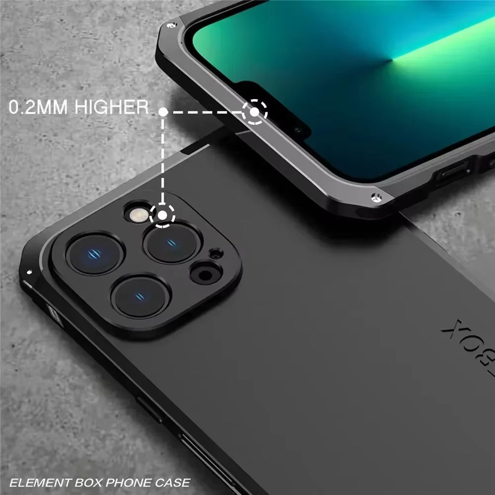 Robust Apple iPhone Case, MagSafe Compatible, Camera Lens & Screen Protection, Ultra Thin, Shockproof, Magnetic Full All Around Cover – Metal Armor Case with Aluminum + PC Shell for Rugged Full-Body Protection