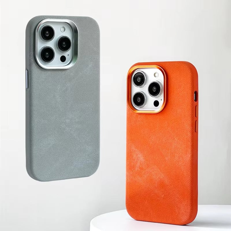 Premium Apple iPhone Case MagSafe Compatible, Camera Lens & Screen Protection, Ultra Thin Shockproof Magnetic Full All Around Protection Cover with Fiber Leather Back