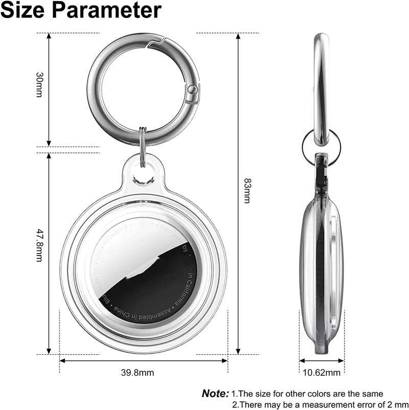 Premium Transparent Waterproof TPU AirTag Case – Full Protective Shell with Anti-Lost Keychain, Shockproof Pet Collar Tracker Cover