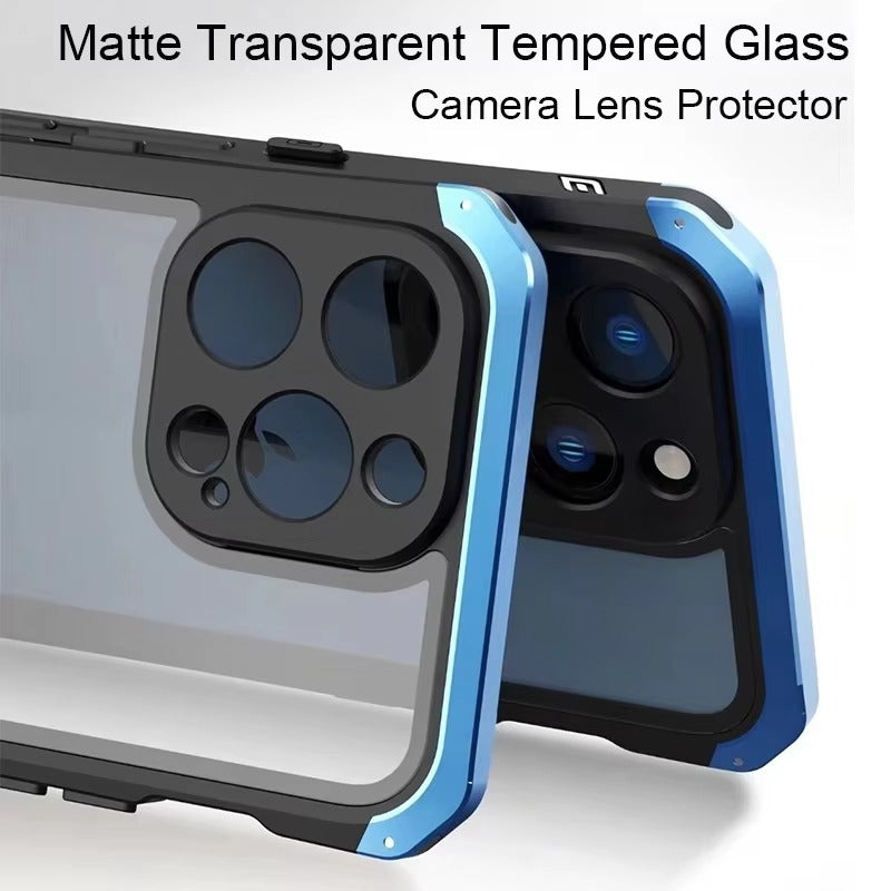 High Quality Apple iPhone Case MagSafe Compatible, Camera Lens & Screen Protection, Cover with Metal Frame Glass Back