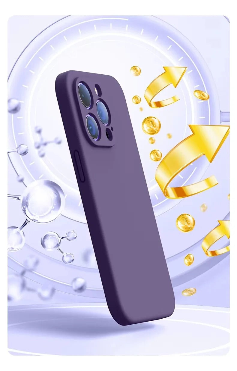 High Quality Apple iPhone Case, MagSafe Compatible, Camera Lens & Screen Protection, Ultra Thin, Shockproof, Magnetic Full All Around Cover – Soft Silicone Solid Color Case with Antiskid Grip & Protective Finish