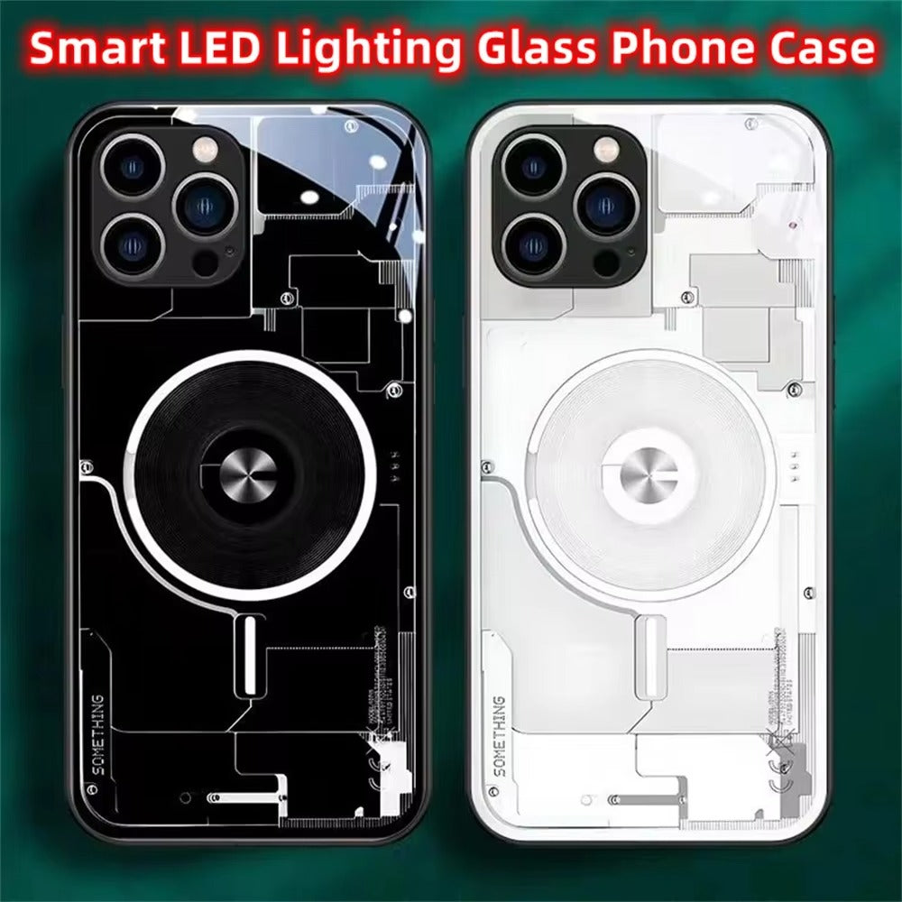 Premium Apple iPhone Case, MagSafe Compatible, Camera Lens and Screen Protection, Ultra Thin, Shockproof, Magnetic, Full All Around Protection, LED Call Flash Glass Cover