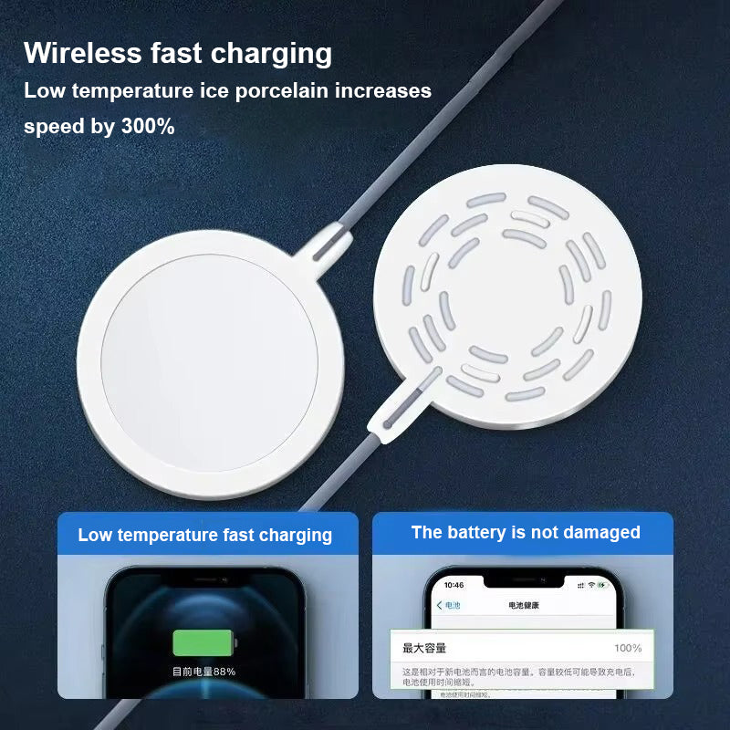 High-Speed 30W Magnetic Wireless Charger – MagSafe Fast Charging Pad with Type-C Cable for iPhone, Strong Adsorption, Case-Friendly, Signal Safe
