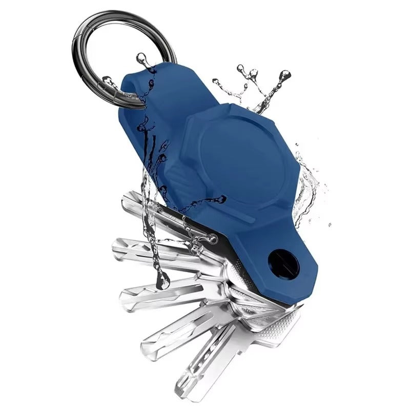 Waterproof Silicone Keychain Case for Apple AirTag – Anti-Lost Key Organizer with Screwdriver, Lightweight & Durable, Fits Up to 7 Keys