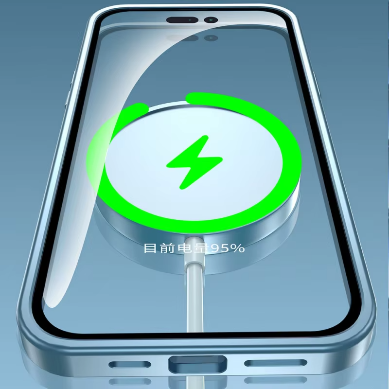 Luxury Apple iPhone Case, MagSafe Compatible, Camera Lens & Screen Protection, Ultra Thin, Shockproof, Magnetic Full All Around Cover – Metal Frame Case with Aluminum PC Back Panel for Sleek Durable Protection