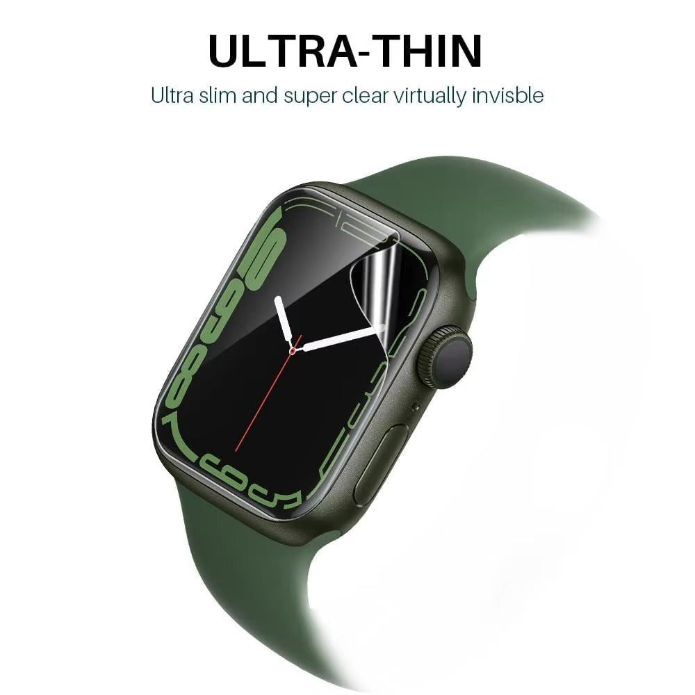 Ultra-Thin Hydrogel Screen Protector for Apple Watch – Edge-to-Edge Flexible Film, Anti-Scratch, Bubble-Free, HD Clarity, Water & Dust Resistant, Not Glass
