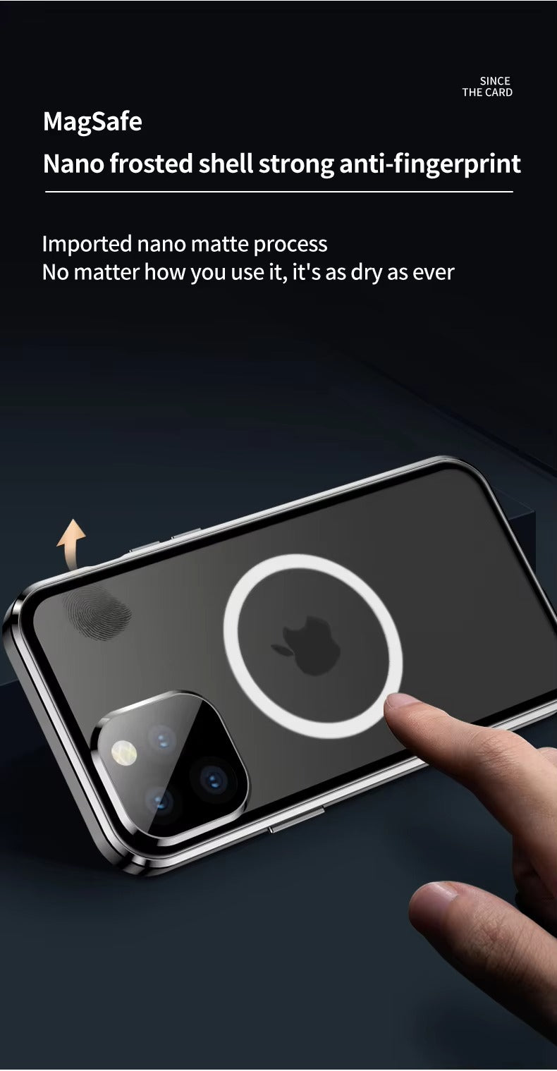 Premium Apple iPhone Case, MagSafe Compatible, Camera Lens & Screen Protection, Ultra Thin, Shockproof, Magnetic Full All Around Cover – 360° Metal Frame Case with Aluminum Alloy & Full Screen Protection