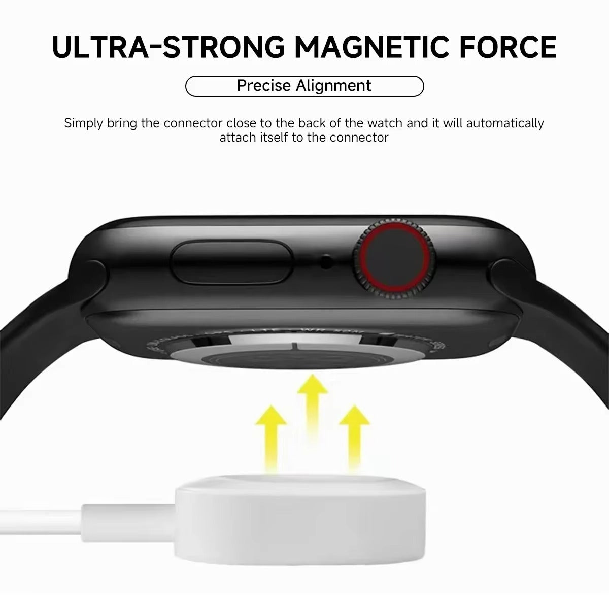 High-Quality Magnetic Wireless Charger for Apple Watch – USB-A & USB-C Cable, Fast Charging Dock with Strong Magnetic Force, Fireproof PC Material, Safe Charging
