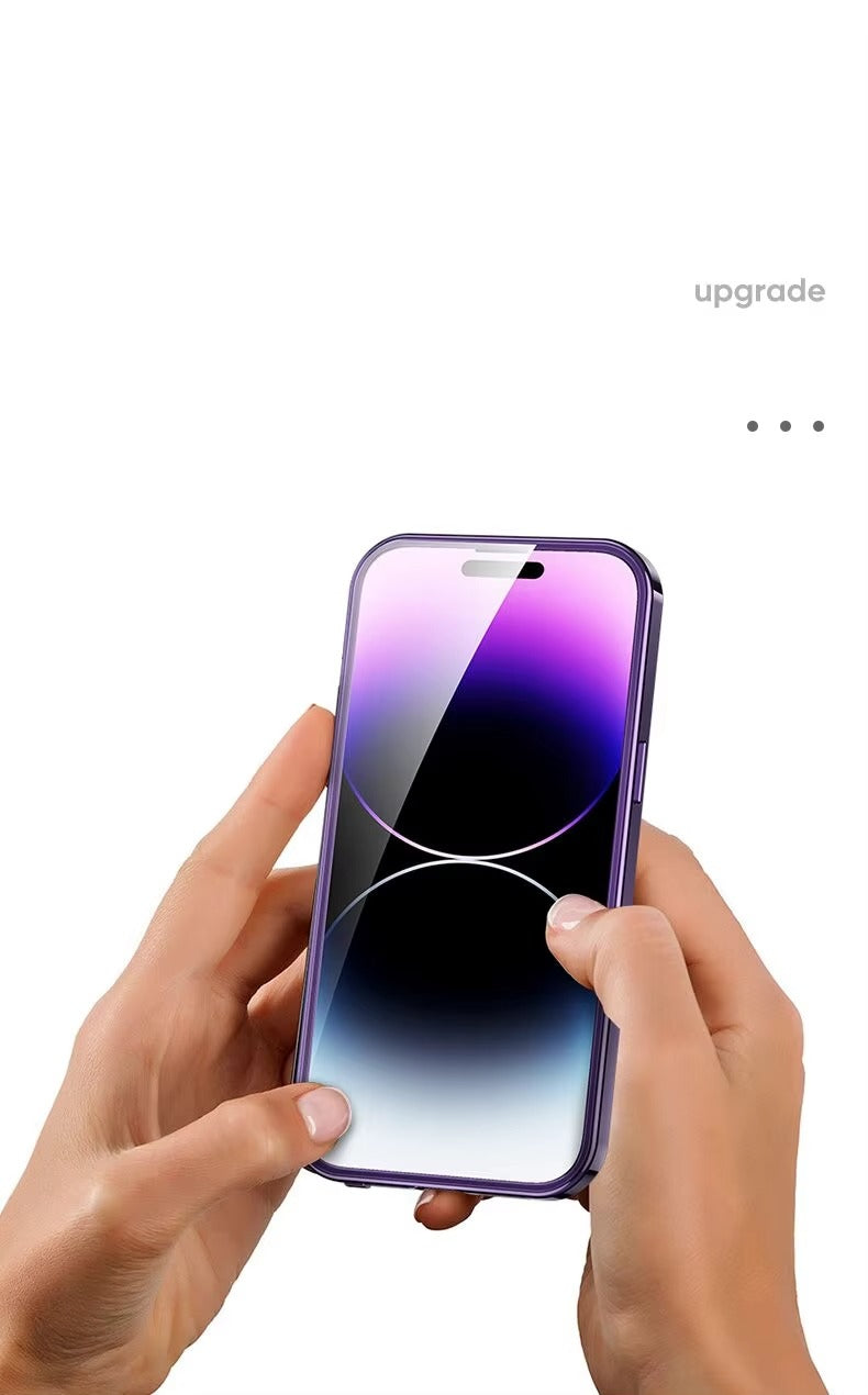 High Quality Apple iPhone Case Ultra Thin Shockproof Magnetic Full All Around Protection Cover with Frosted Glass Metal Lens