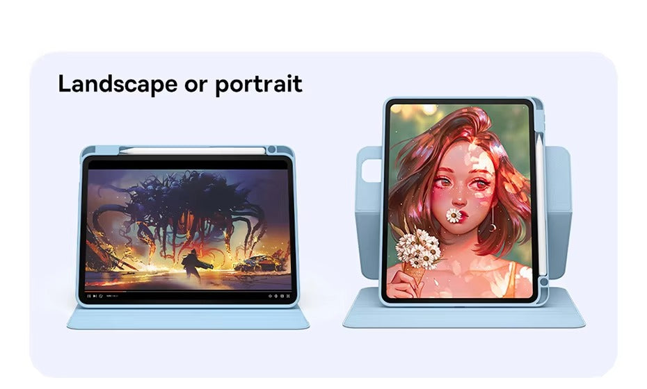 Premium Magnetic iPad Case with Pencil Holder – Slim Smart Cover with Auto SleepCompatible with 10.2", 10.9", 11", 12.9" Tablets