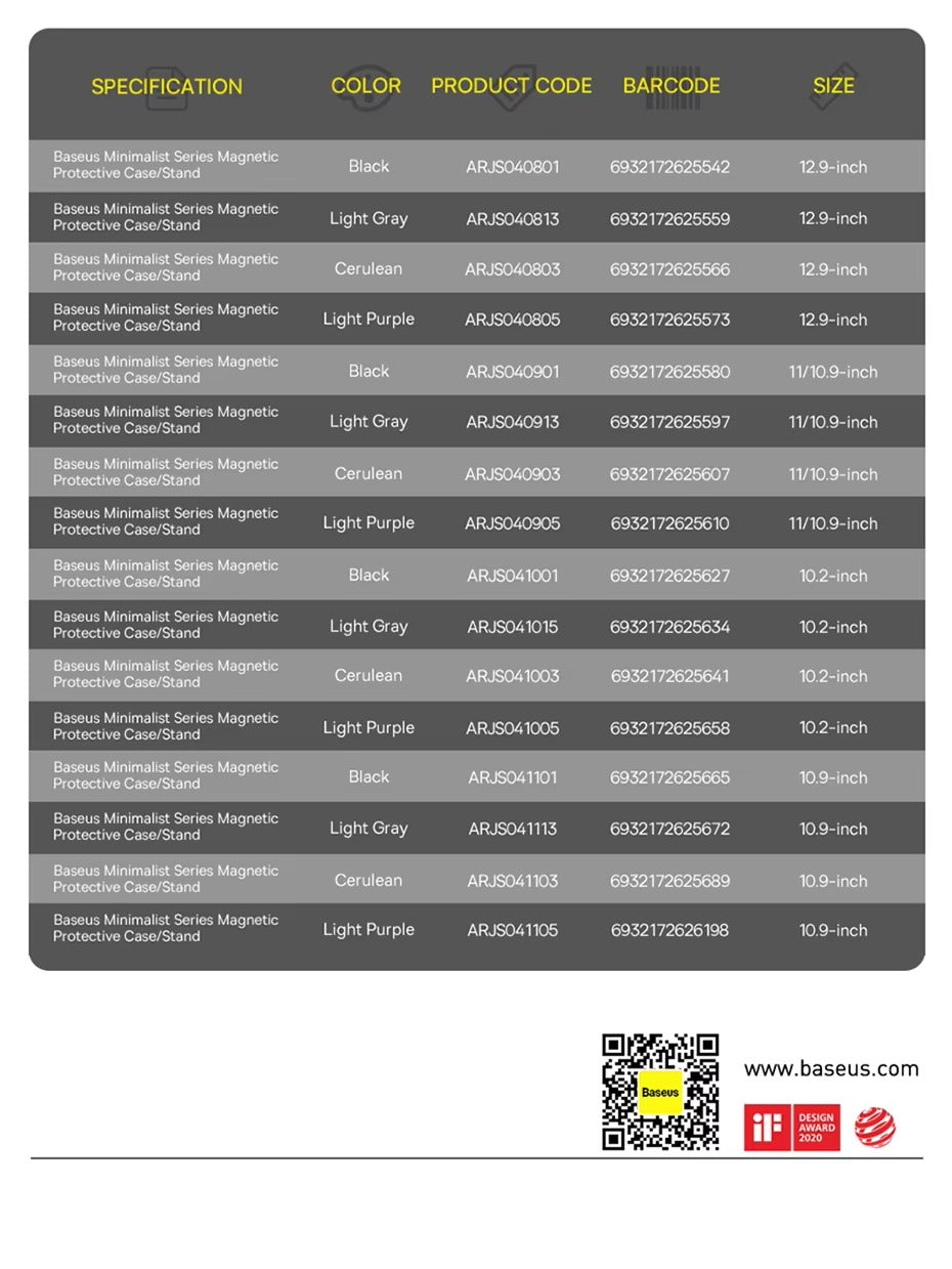 Premium Magnetic iPad Case with Pencil Holder – Slim Smart Cover with Auto SleepCompatible with 10.2", 10.9", 11", 12.9" Tablets